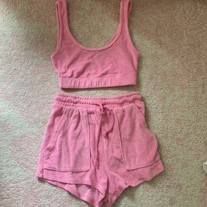 Zara pink terry cloth set size small